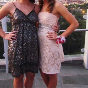 Sue Wong Blush Pink strapless lace, beaded dress!